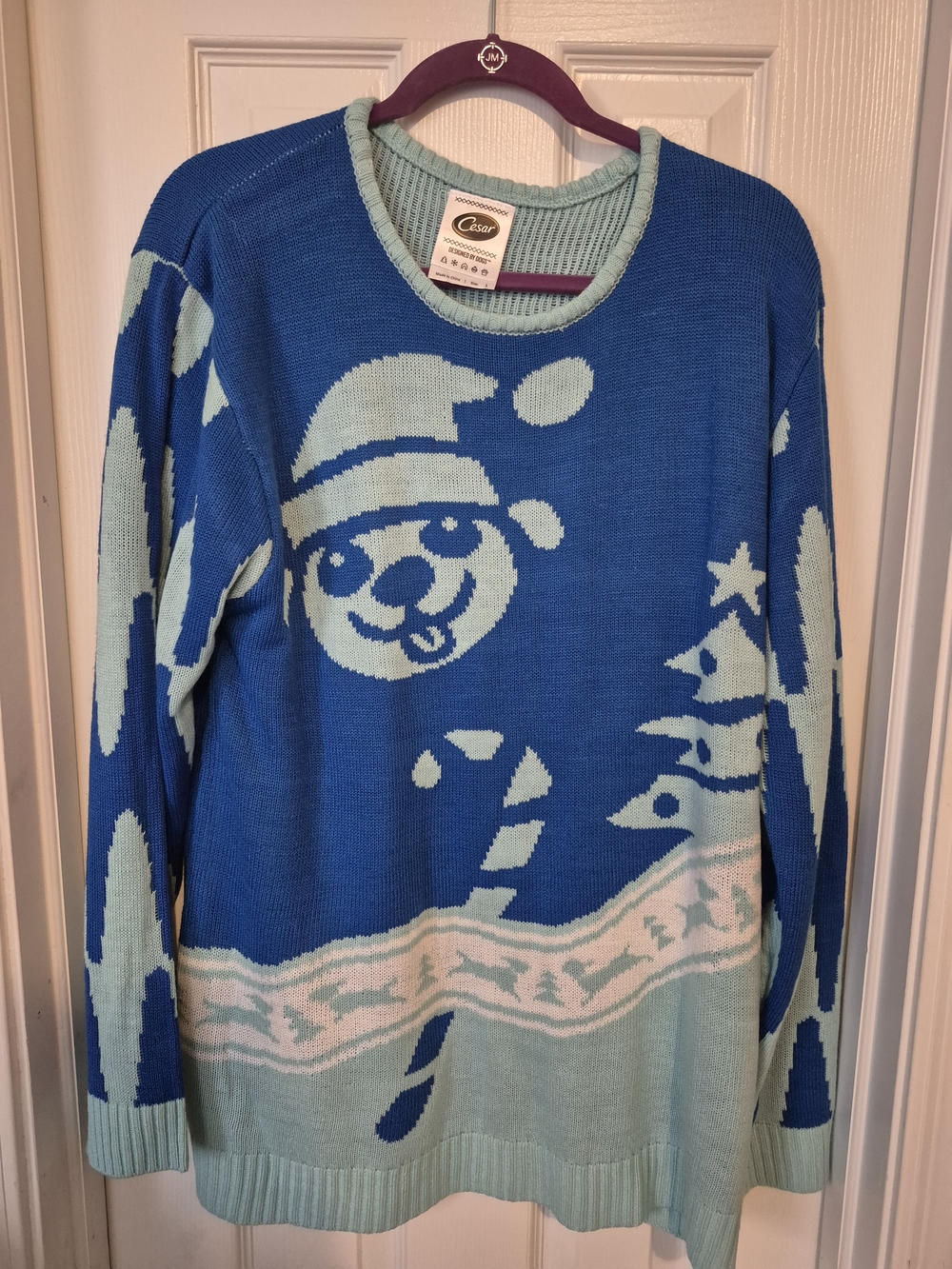 Blue & Light Teal Holiday Knit Sweater